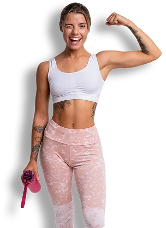Fitness woman flexing arm